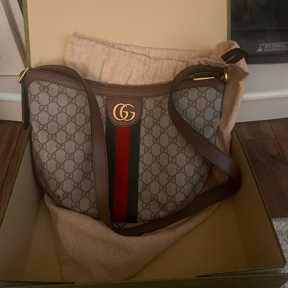 Gucci Brown and Gray Shoulder Bag
